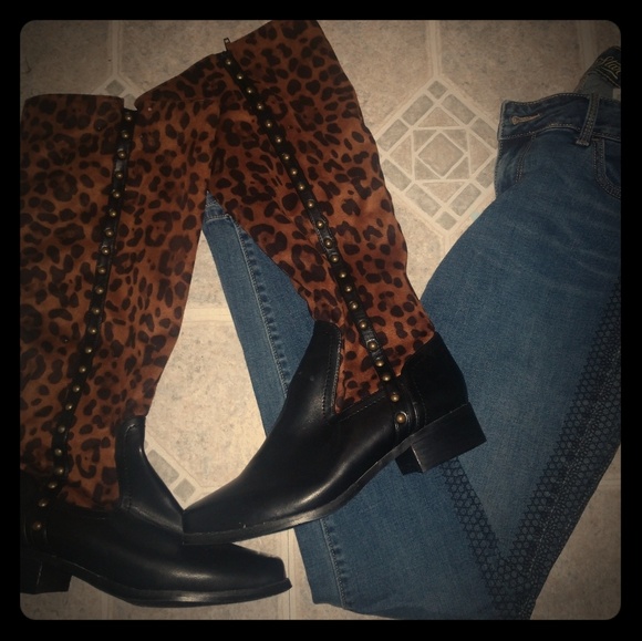 Cheetah leather boots ❤️❤️❤️❤️ - Picture 1 of 1